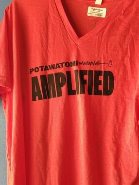 Anatomie Red V-Neck Tee with Front Graphic